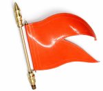 Vehicle Bonnet Bhagwa Flag – Heavy Bronze Rod & Rexin Material