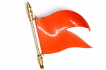 Vehicle Bonnet Bhagwa Flag – Heavy Bronze Rod & Rexin Material - Image 2