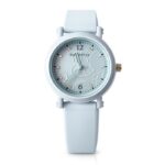 Cute Pastel Blue Women’s Analog Watch with Crystal Markers & Soft Strap | Stylish Ladies Wrist Watch