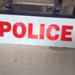 Police Vehicle Dashboard Name Plate – Marathi & English | 12×4 Inch Acrylic Plate